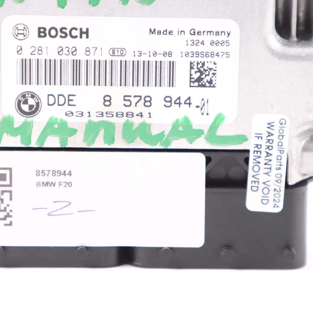 N47N Engine Control Unit ECU DDE Manual to BMW F20 120d F30 320d with Part number 8578944 BMW F20 120d F30 320d N47N Engine Control Unit ECU DDE Manual - SKU 8578944 - Part number 8578944