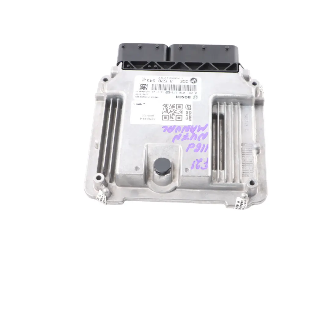 N47N 116HP ECU Engine Contol Unit DDE Manuale per BMW F20 F21 F30 116d 316d con numero di parte 8578945 BMW F20 F21 F30 116d 316d N47N 116HP ECU Engine Contol Unit DDE Manuale - SKU 8578945-4 - Numero di parte 8578945