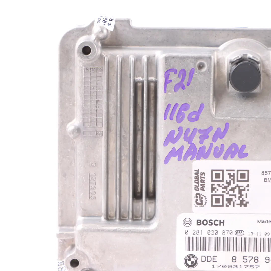 BMW F20 F21 F30 116d 316d N47N 116HP ECU Engine Contol Unit DDE Manual - SKU 8578945-4 - Part number 8578945