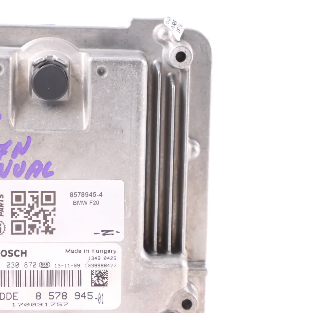 BMW F20 F21 F30 116d 316d N47N 116HP ECU Motorsteuergerät DDE Handbuch - SKU 8578945-4 - Teilenummer 8578945