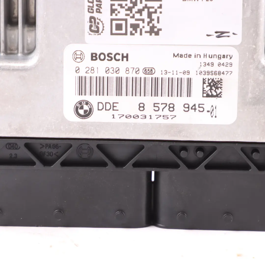 BMW F20 F21 F30 116d 316d N47N 116HP ECU Contrôle moteur Unit DDE Manual - SKU 8578945-4 - Numéro de pièce 8578945