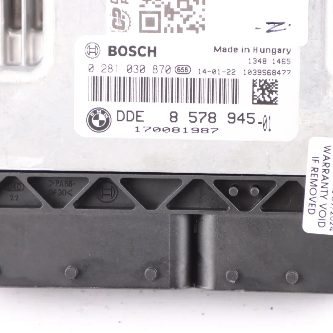 N47N 143HP Engine ECU DDE Kit Key FEM Lock to BMW F20 F21 F30 118d 318d with Part number 8578945 BMW F20 F21 F30 118d 318d N47N 143HP Engine ECU DDE Kit Key FEM Lock - SKU 8578945-5 - Part number 8578945