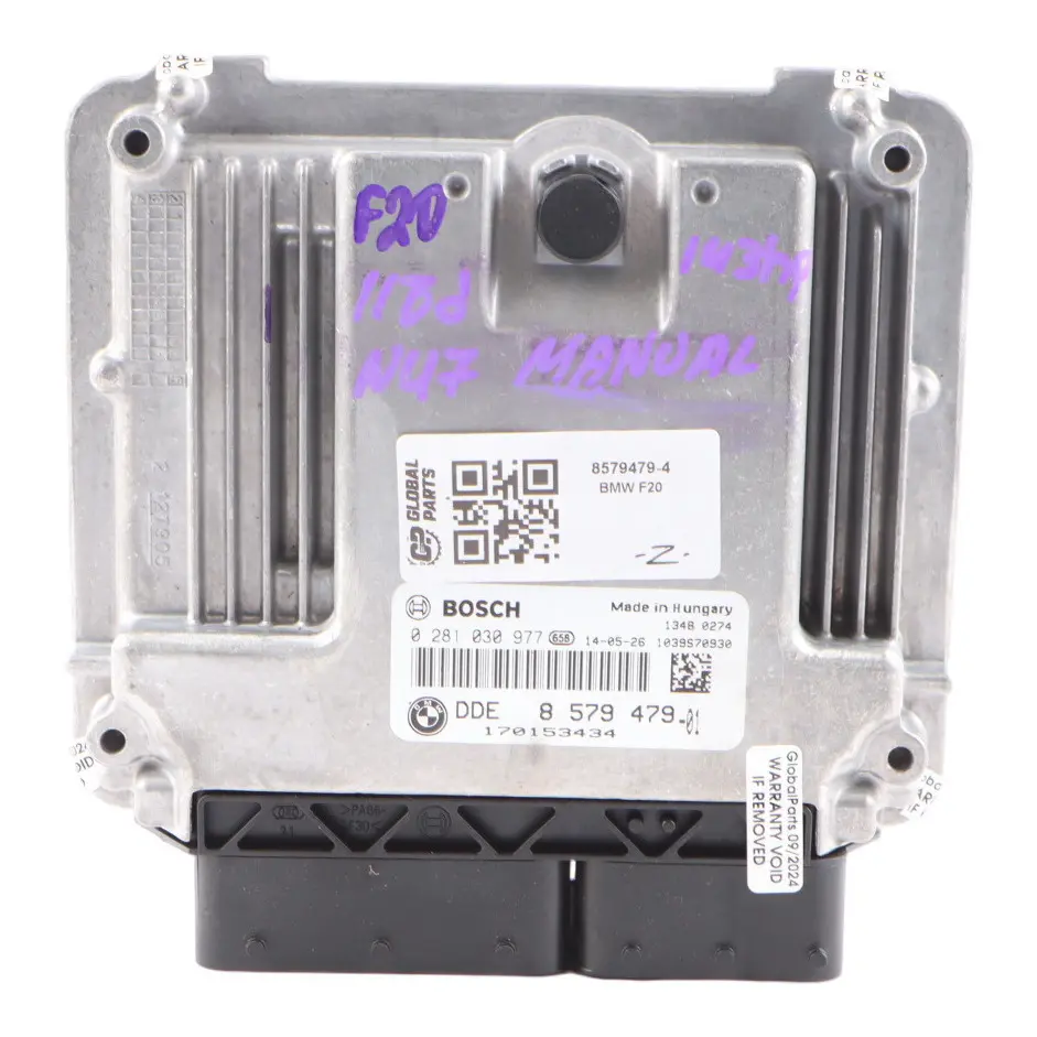 N47N Unidad De Control Del Motor ECU DDE Manual para BMW F20 F30 118d 318d con número de pieza 8579479 BMW F20 F30 118d 318d N47N Unidad De Control Del Motor ECU DDE Manual - SKU 8579479-4 - Número de pieza 8579479