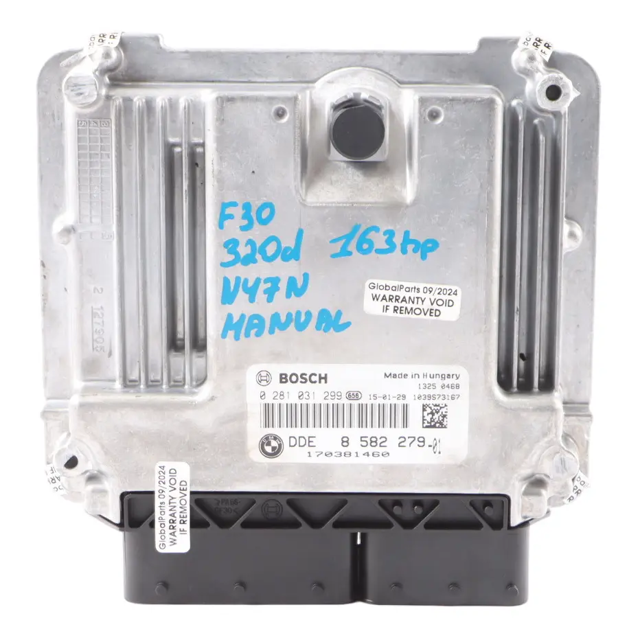 BMW F30 320d ed Diesel N47N 163HP Engine Control Unit ECU DDE Manual - SKU 8582279-4 - Part number 8582279