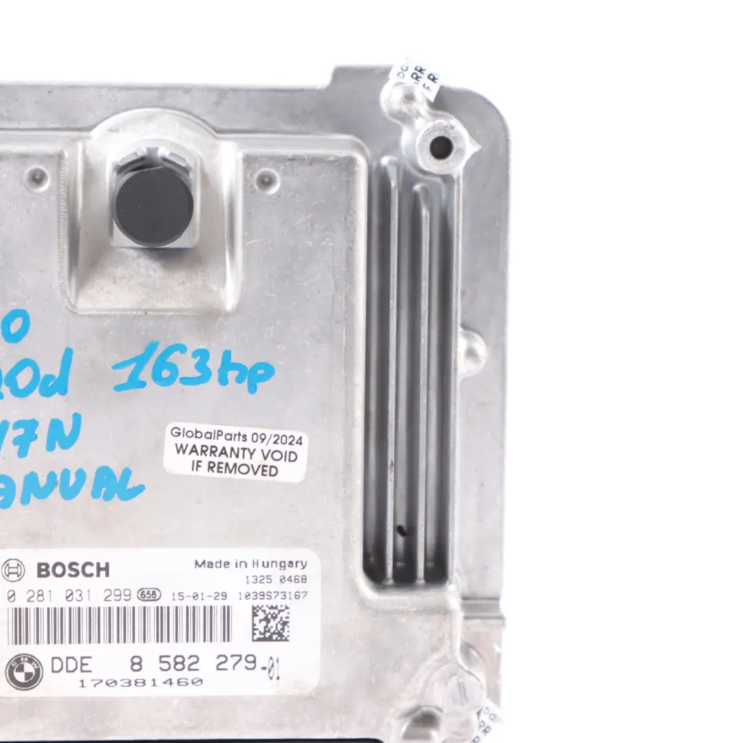 N47N 163HP Engine Control Unit ECU DDE Manual to BMW F30 320d ed Diesel with Part number 8582279 BMW F30 320d ed Diesel N47N 163HP Engine Control Unit ECU DDE Manual - SKU 8582279-4 - Part number 8582279