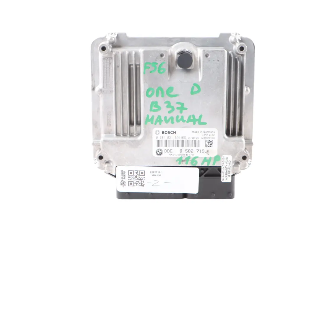 Mini F55 F56 Cooper D B37 Diesel Engine ECU Kit DDE BDC + Key Manual - SKU 8582719-1 - Part number 8582719