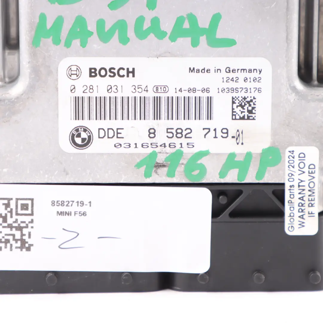 Mini F55 F56 Cooper D B37 Diesel Engine ECU Kit DDE BDC + Key Manual - SKU 8582719-1 - Part number 8582719