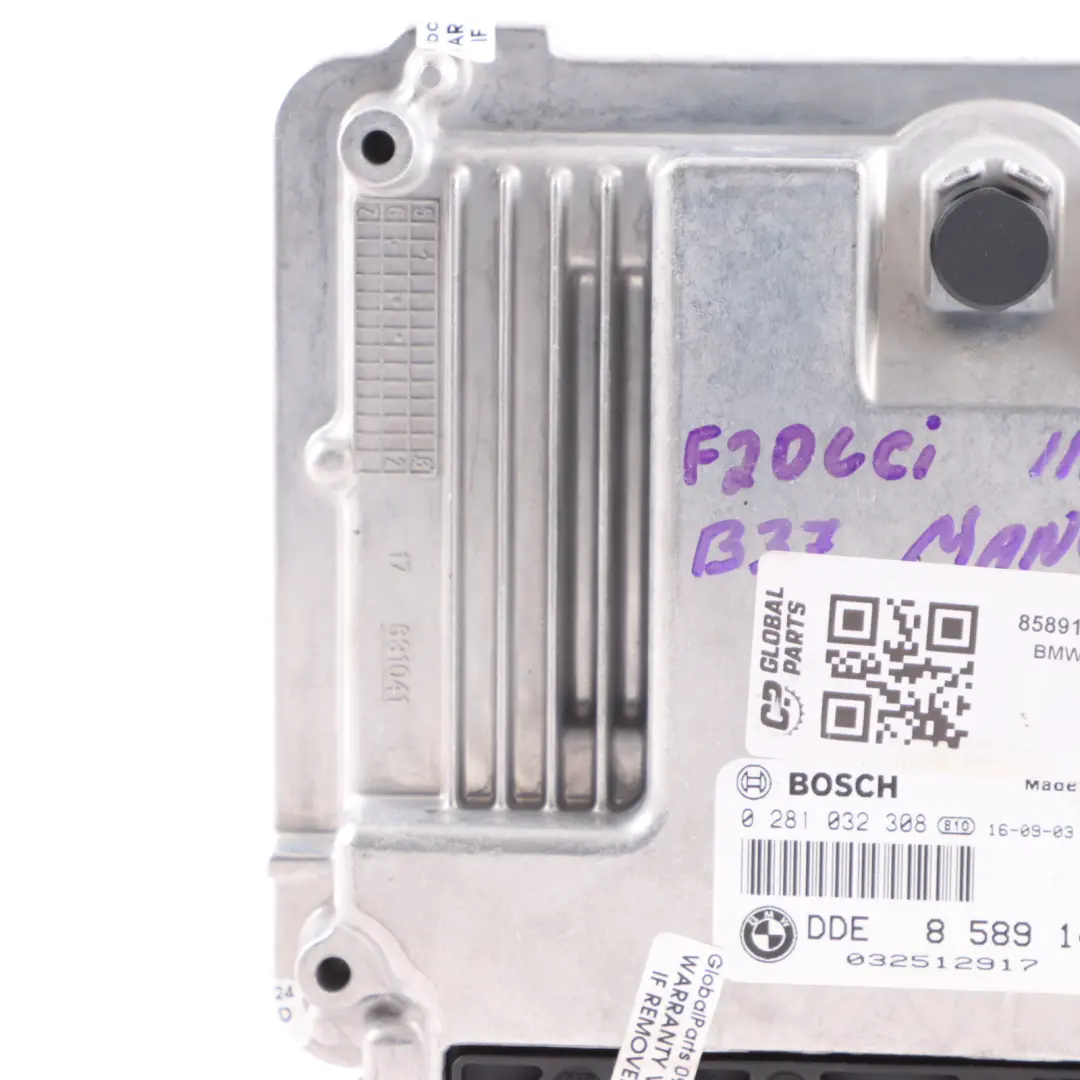 BMW F20 LCI 116d B37 Engine Control Unit Module ECU DDE Manual - SKU 8589145-10 - Part number 8589145