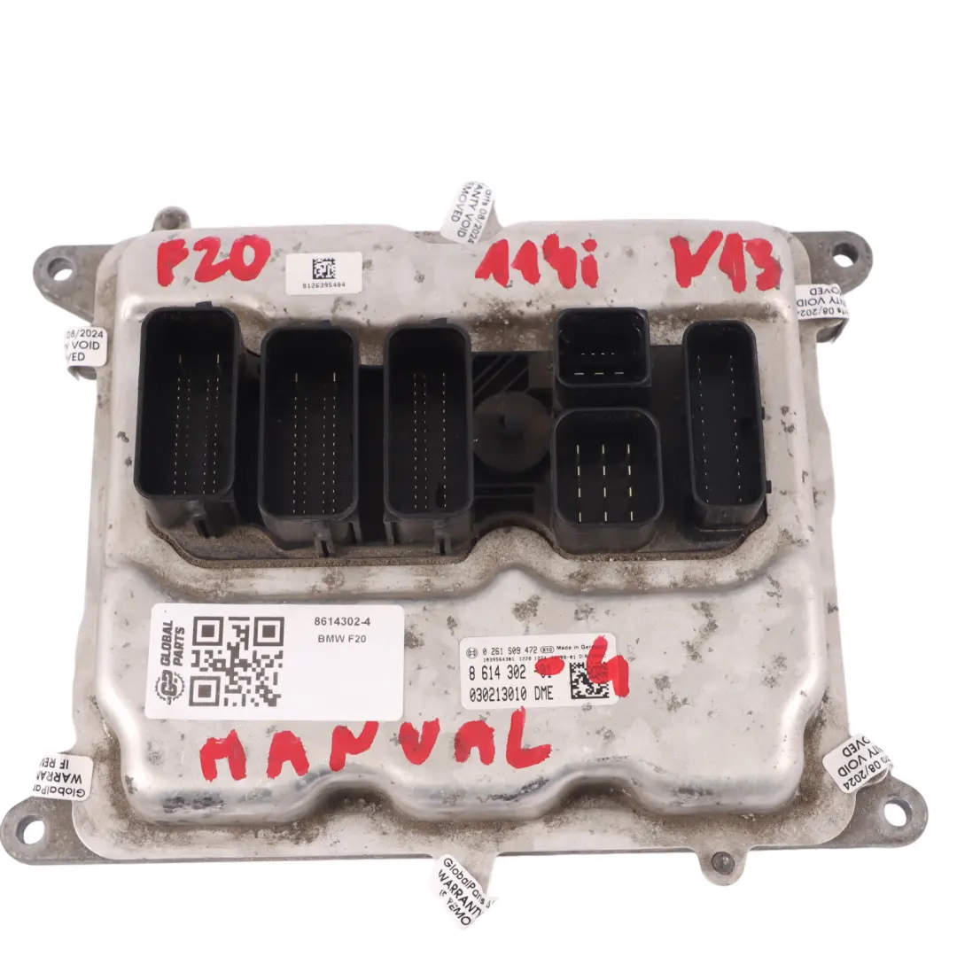 BMW F20 F21 114i N13 Engine ECU DME Kit FEM + Key Manual Gearbox - SKU 8614302-4 - Part number 8614302