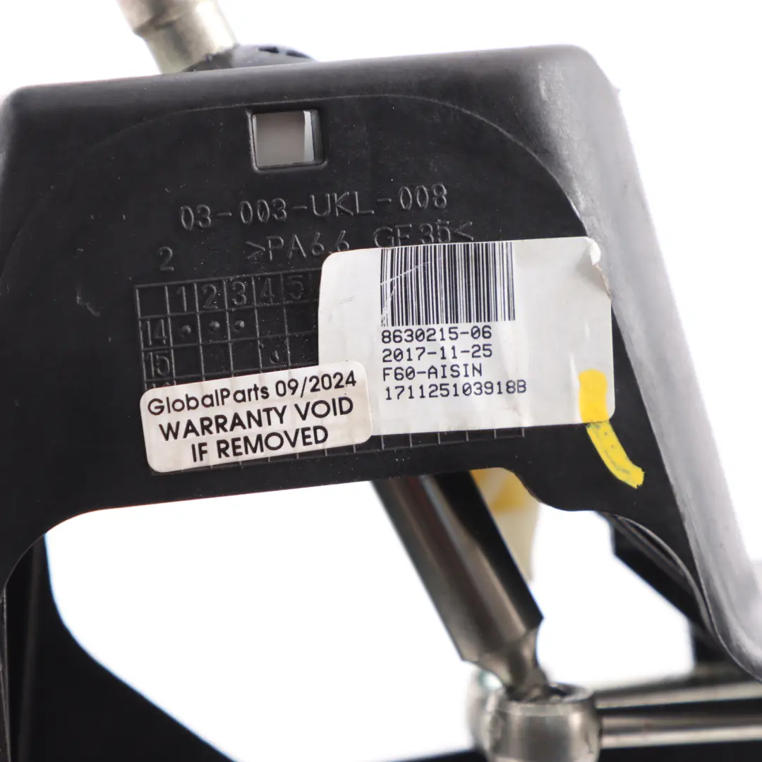 Gearbox Gear Selector Linkage to Mini F60 Countryman ALL4 6 Speed Manual with Part number 8630215 Mini F60 Countryman ALL4 6 Speed Manual Gearbox Gear Selector Linkage - SKU 8630215 - Part number 8630215