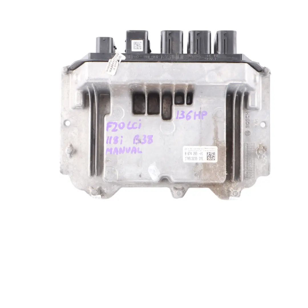 B38 136HP Engine ECU Kit DME + FEM + Key to BMW F20 F30 F31 LCI 118i 318i with Part number 8674265 BMW F20 F30 F31 LCI 118i 318i B38 136HP Engine ECU Kit DME + FEM + Key - SKU 8674265-2 - Part number 8674265