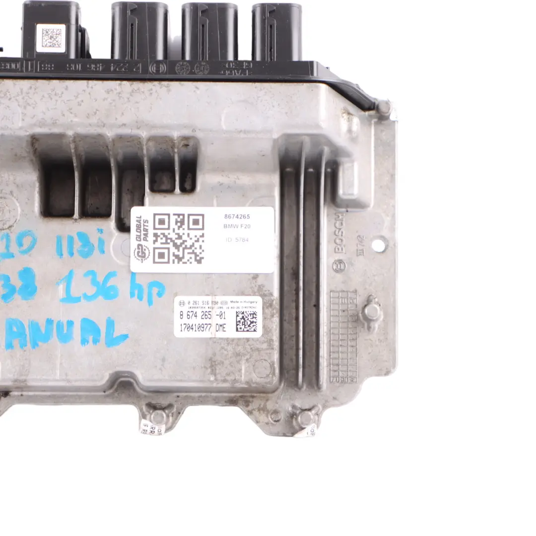 BMW F20 F30 LCI 118i 318i B38A15A 136HP Engine Unit ECU DME Manual - SKU 8674265 - Part number 8674265