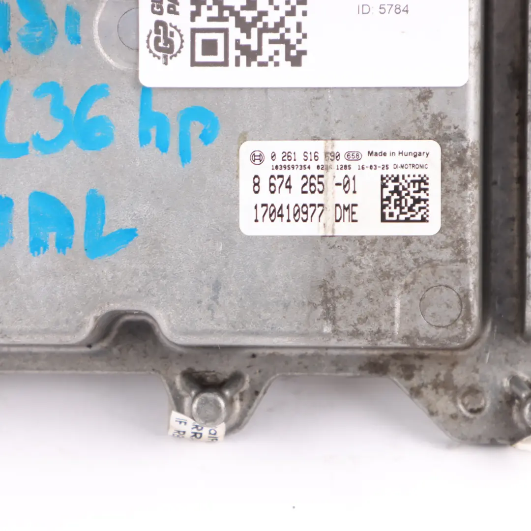 B38A15A 136HP Engine Unit ECU DME Manual to BMW F20 F30 LCI 118i 318i with Part number 8674265 BMW F20 F30 LCI 118i 318i B38A15A 136HP Engine Unit ECU DME Manual - SKU 8674265 - Part number 8674265