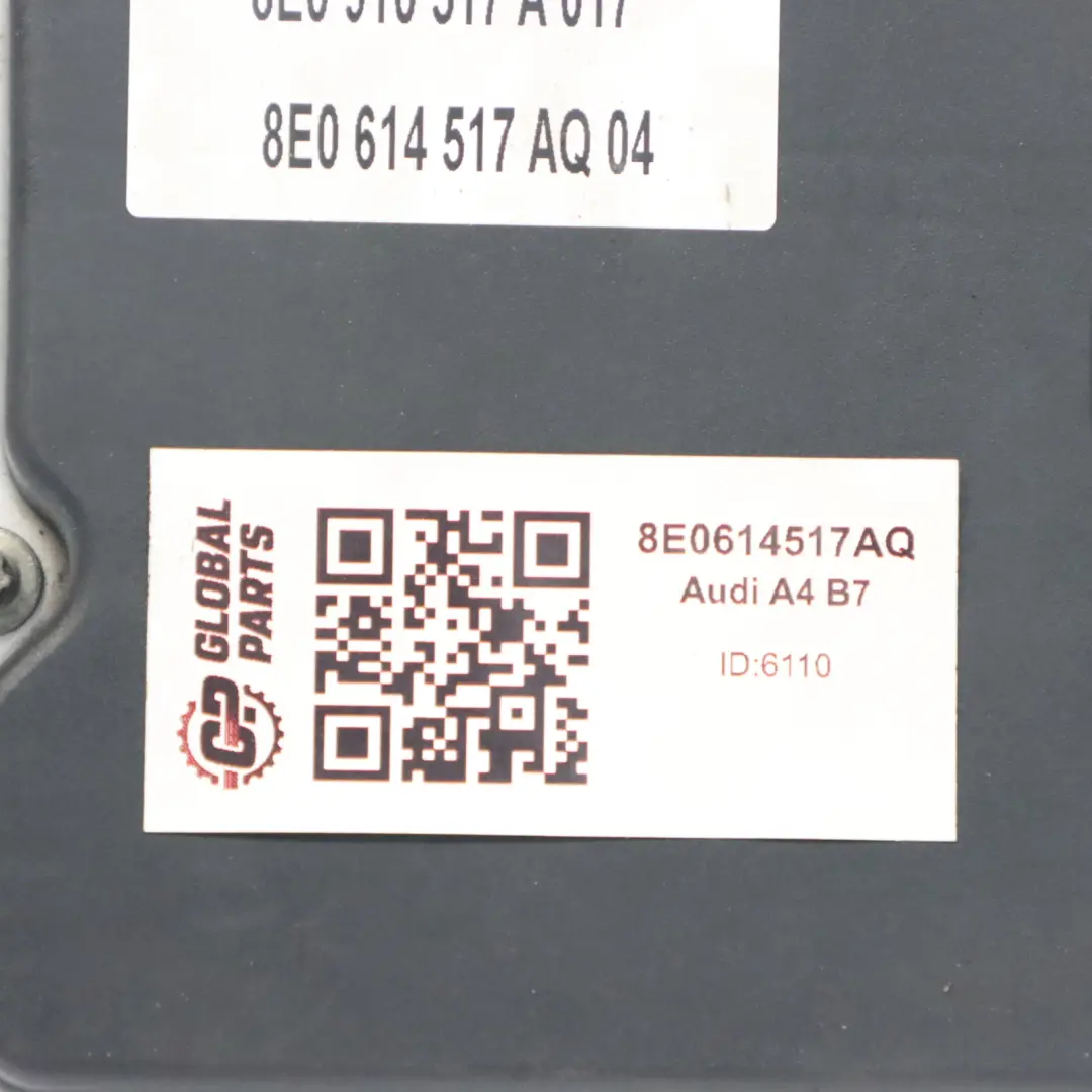 Bomba ABS Audi A4 B7 Bomba de freno hidráulica Módulo de control para con número de pieza 8E0614517AQ Bomba ABS Audi A4 B7 Bomba de freno hidráulica Módulo de control - SKU 8E0614517AQ - Número de pieza 8E0614517AQ