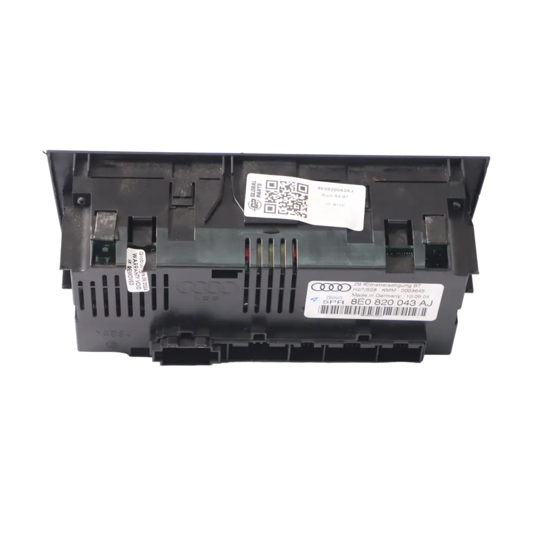Calentador Climatizador A/C Aire Acondicionado Panel para Audi A4 B7 con número de pieza 8E0820043AJ Audi A4 B7 Calentador Climatizador A/C Aire Acondicionado Panel - SKU 8E0820043AJ - Número de pieza 8E0820043AJ