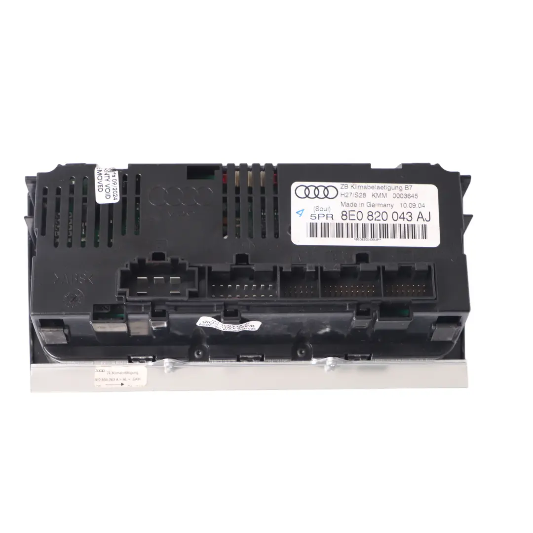 Audi A4 B7 Chauffage Climatisation Unité Panneau - SKU 8E0820043AJ - Numéro de pièce 8E0820043AJ