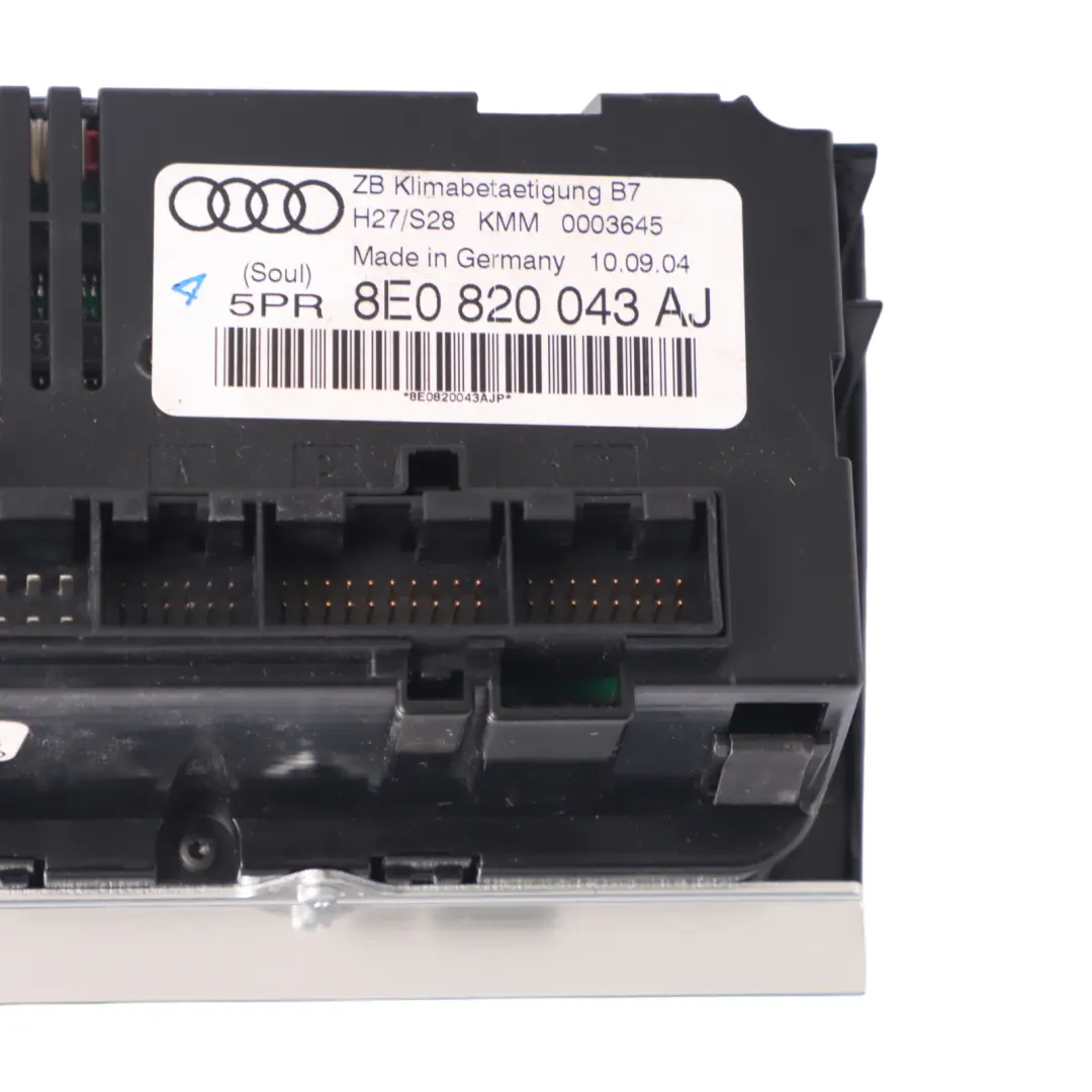 Audi A4 B7 Chauffage Climatisation Unité Panneau - SKU 8E0820043AJ - Numéro de pièce 8E0820043AJ