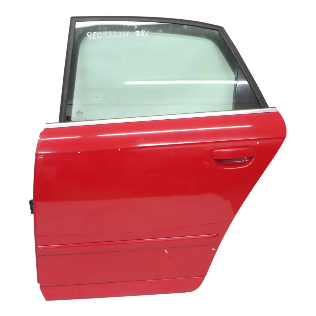 Door Left N/S Brilliant Red - Y3J to Audi A4 B7 Avant Rear with Part number 8E0833051J Audi A4 B7 Avant Rear Door Left N/S Brilliant Red - Y3J - SKU 8E0833051J-BRR - Part number 8E0833051J