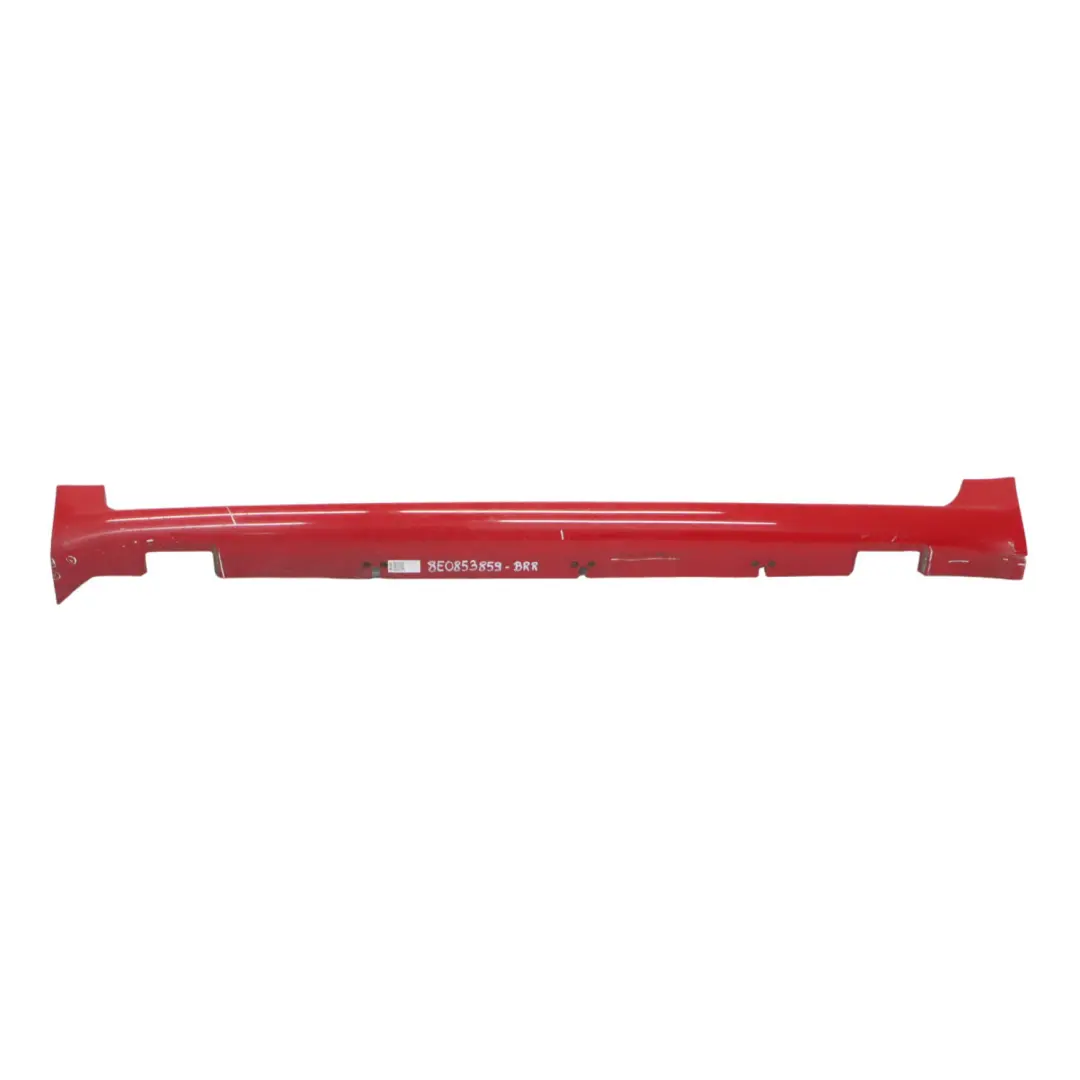 Faldón Lateral Izquierdo Panel Cubre Umbral Brilliant Red Y3J para Audi A4 B7 con número de pieza 8E0853859 Audi A4 B7 Faldón Lateral Izquierdo Panel Cubre Umbral Brilliant Red Y3J - SKU 8E0853859-BRR - Número de pieza 8E0853859