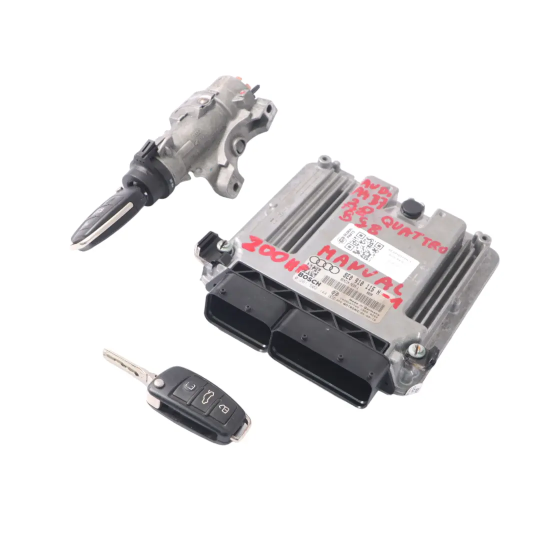Audi A4 B7 2.0 TFSI BGB Quattro 200HP Engine ECU Kit Ignition + Keys - SKU 8E0910115H-1 - Part number 8E0910115H