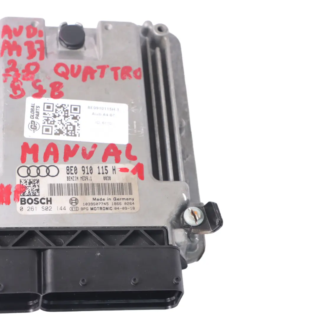 Audi A4 B7 2.0 TFSI BGB Quattro 200HP Engine ECU Kit Ignition + Keys - SKU 8E0910115H-1 - Part number 8E0910115H