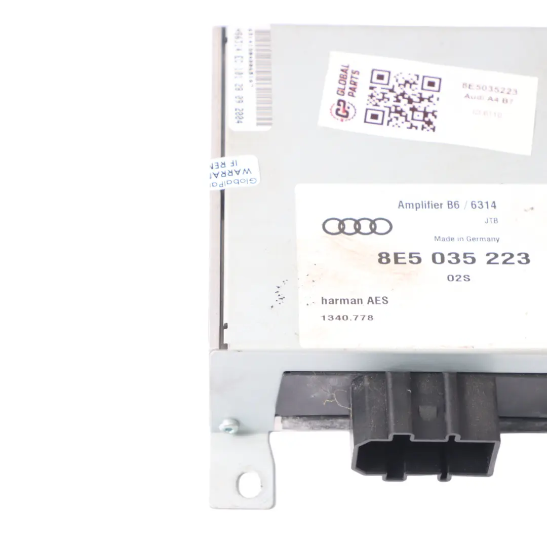 Stereo Radio Sound Audio Amplifier Module Harman to Audi A4 B7 with Part number 8E5035223 Audi A4 B7 Stereo Radio Sound Audio Amplifier Module Harman - SKU 8E5035223 - Part number 8E5035223
