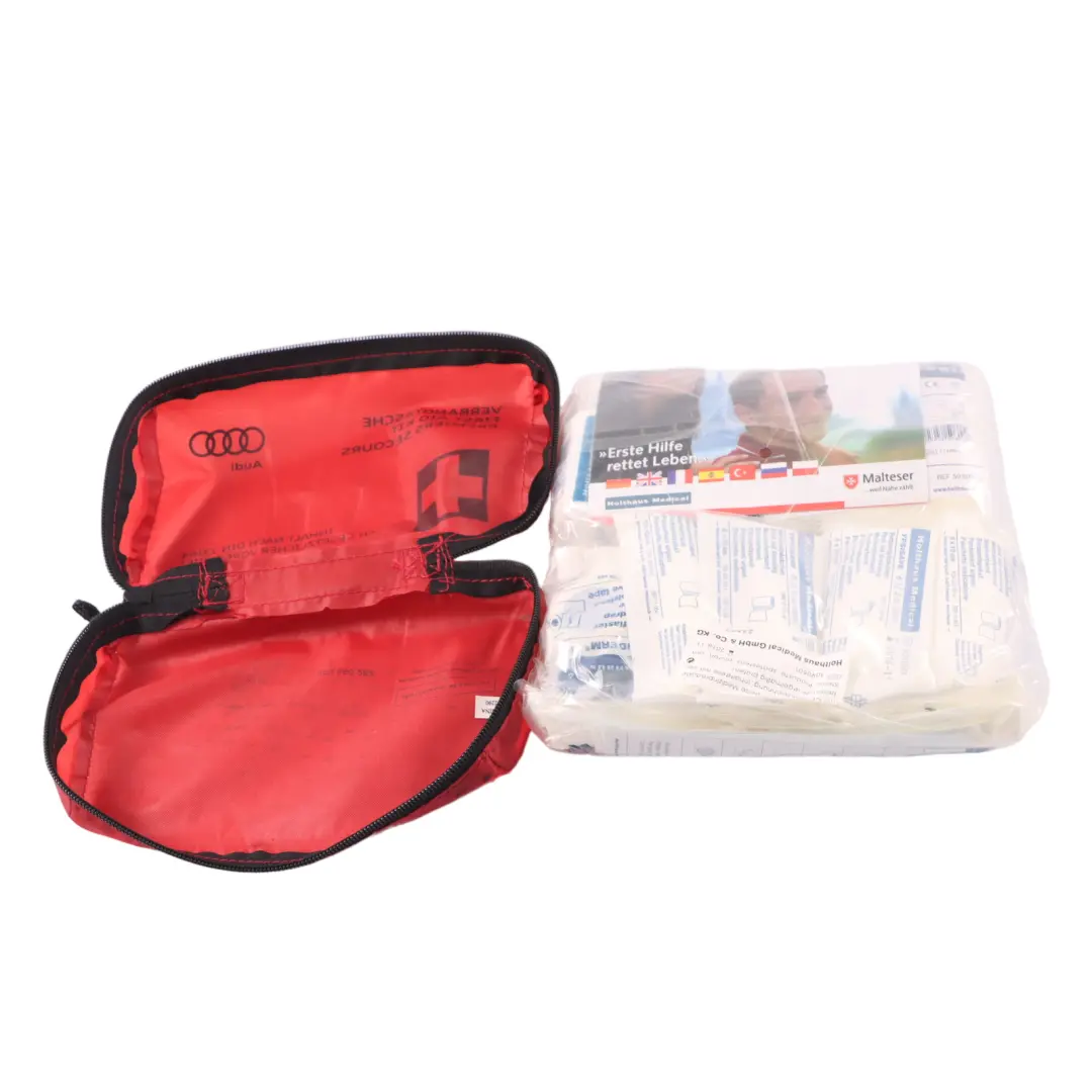 Audi Universal First Aid Kit Medico d'Emergenza Rosso Marsupio - SKU 8F0860282 - Numero di parte 8F0860282
