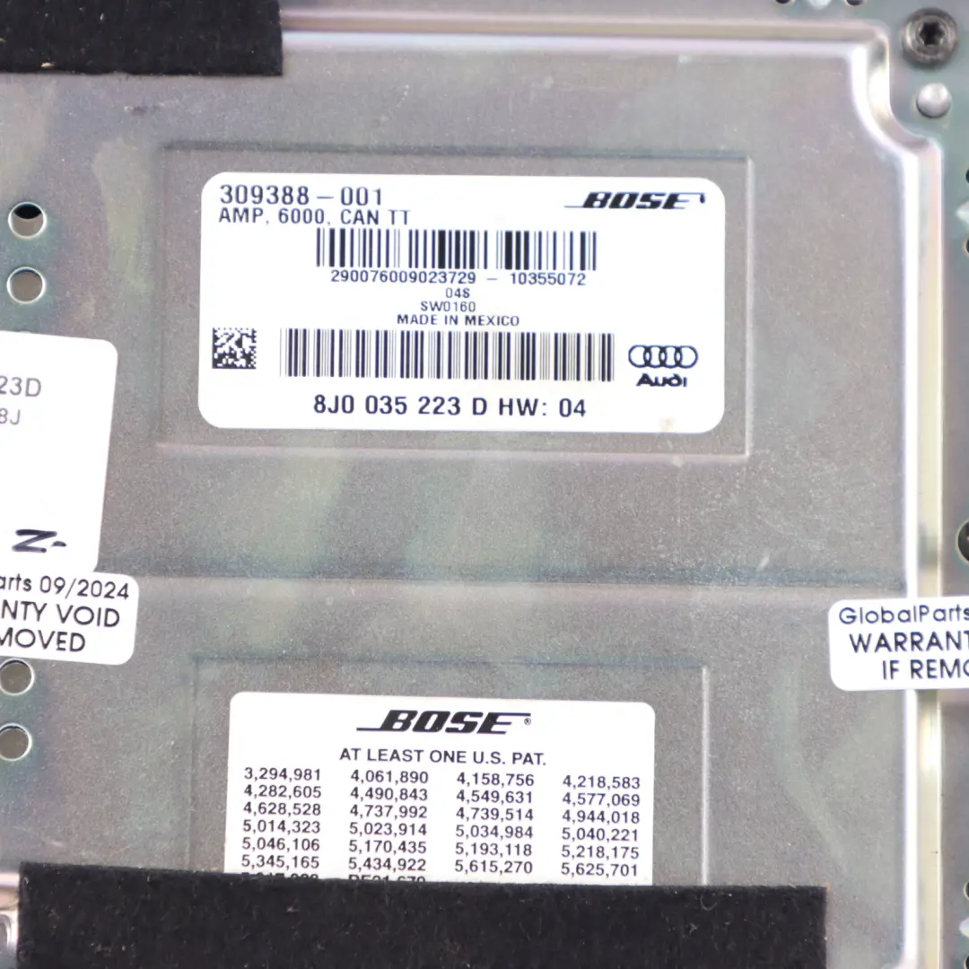 Audi TT 8J Audio Amplifier Radio Sound BOSE Unit - SKU 8J0035223D - Part number 8J0035223D