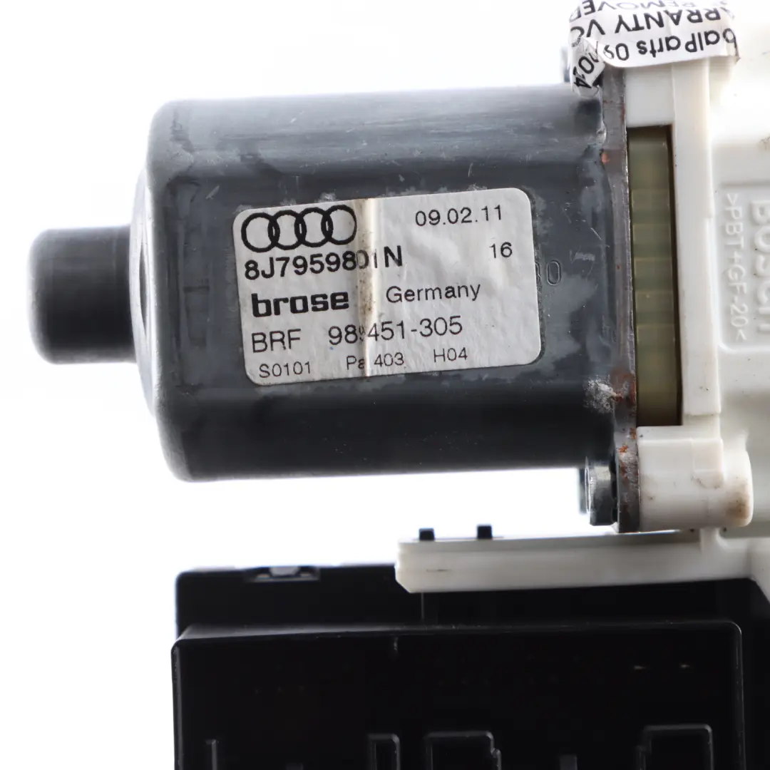 Audi TT 8J Window Lifter Front Door Left N/S Regulator Motor - SKU 8J7959801M - Part number 8J7959801M
