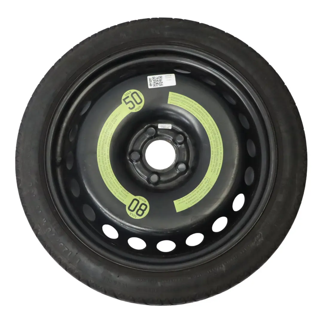 Rueda Repuesto Acero R19 Continental Neumático 125/70 para Audi A4 B8 con número de pieza 8K0601027 Audi A4 B8 Rueda Repuesto Acero R19 Continental Neumático 125/70 - SKU 8K0601027 - Número de pieza 8K0601027