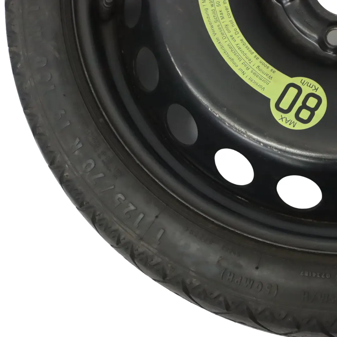 Ersatzrad Stahlfelge R19 Continental Reifen 125/70 für Audi A4 B8 mit Teilenummer 8K0601027 Audi A4 B8 Ersatzrad Stahlfelge R19 Continental Reifen 125/70 - SKU 8K0601027 - Teilenummer 8K0601027