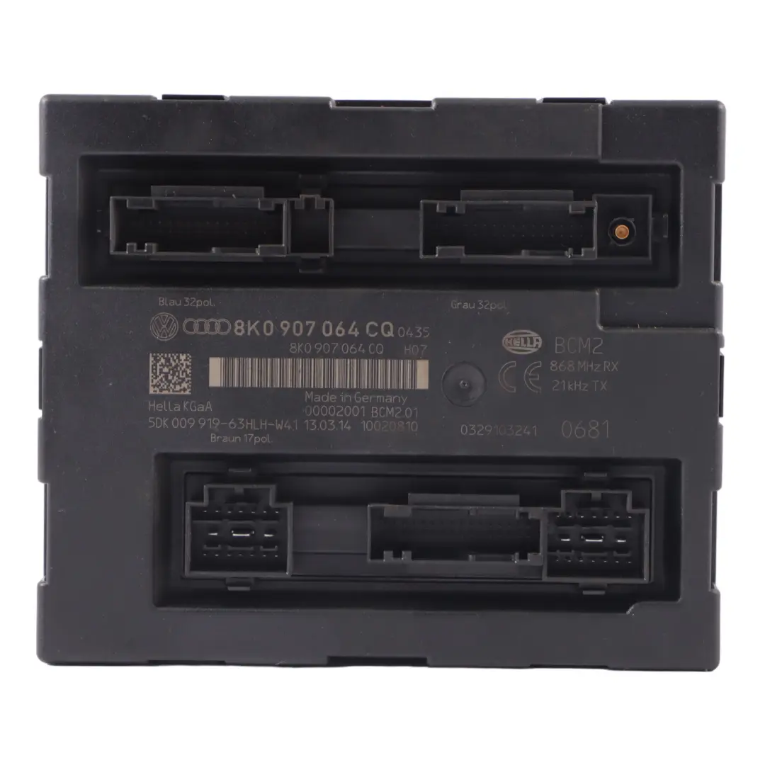 Module l'unité Commande Carrosserie BCM Commodité ECU pour Audi A5 8T à propos du numéro de pièce 8K0907064CQ Audi A5 8T Module l'unité Commande Carrosserie BCM Commodité ECU - SKU 8K0907064CQ - Numéro de pièce 8K0907064CQ