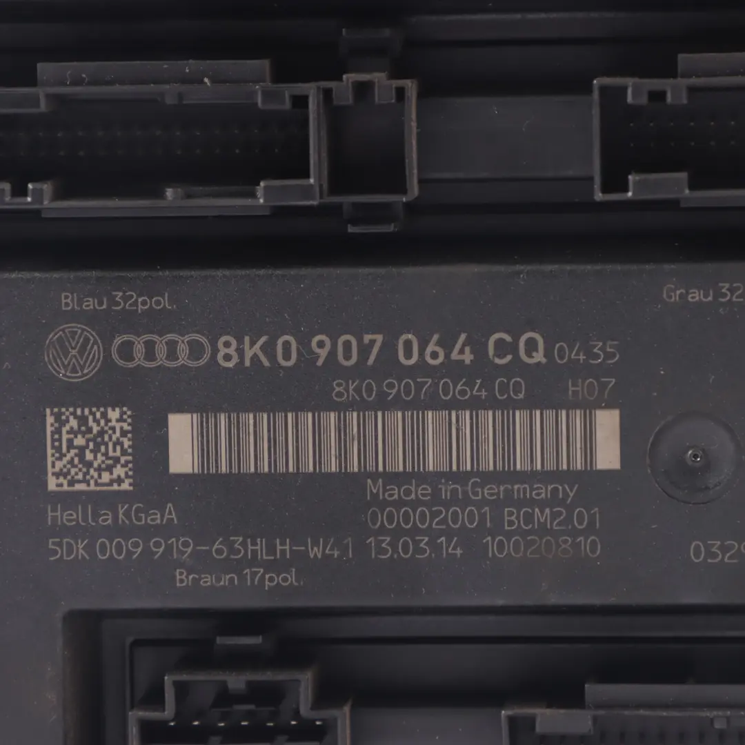 Body Control Comfort Unit Module BCM Convenience Unit ECU to Audi A5 8T with Part number 8K0907064CQ Audi A5 8T Body Control Comfort Unit Module BCM Convenience Unit ECU - SKU 8K0907064CQ - Part number 8K0907064CQ