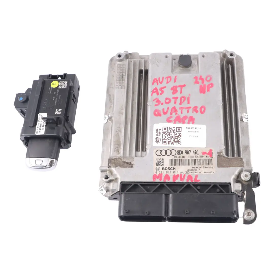 3.0TDI CAPA Quattro 240HP Motor ECU Kit Zündung + Schlüssel für Audi A5 8T mit Teilenummer 8K0907401 Audi A5 8T 3.0TDI CAPA Quattro 240HP Motor ECU Kit Zündung + Schlüssel - SKU 8K0907401-1 - Teilenummer 8K0907401