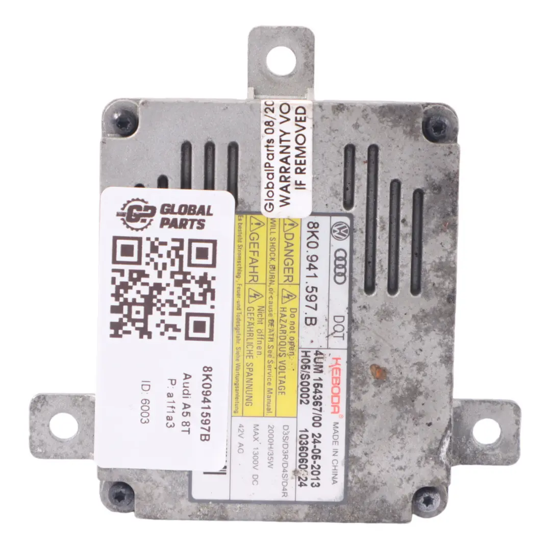 Ballast Headlight Control Module Unit ECU Audi A5 8T Xenon - SKU 8K0941597B - Part number 8K0941597B