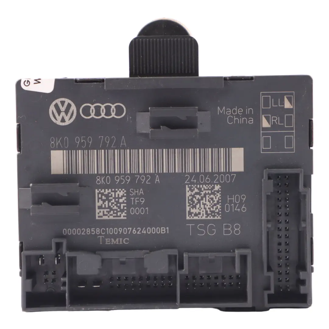 Audi A5 8T Moduł Sterownik Drzwi Lewy Przód Przedni Lewy - SKU 8K0959792A - Numer Części 8K0959792A