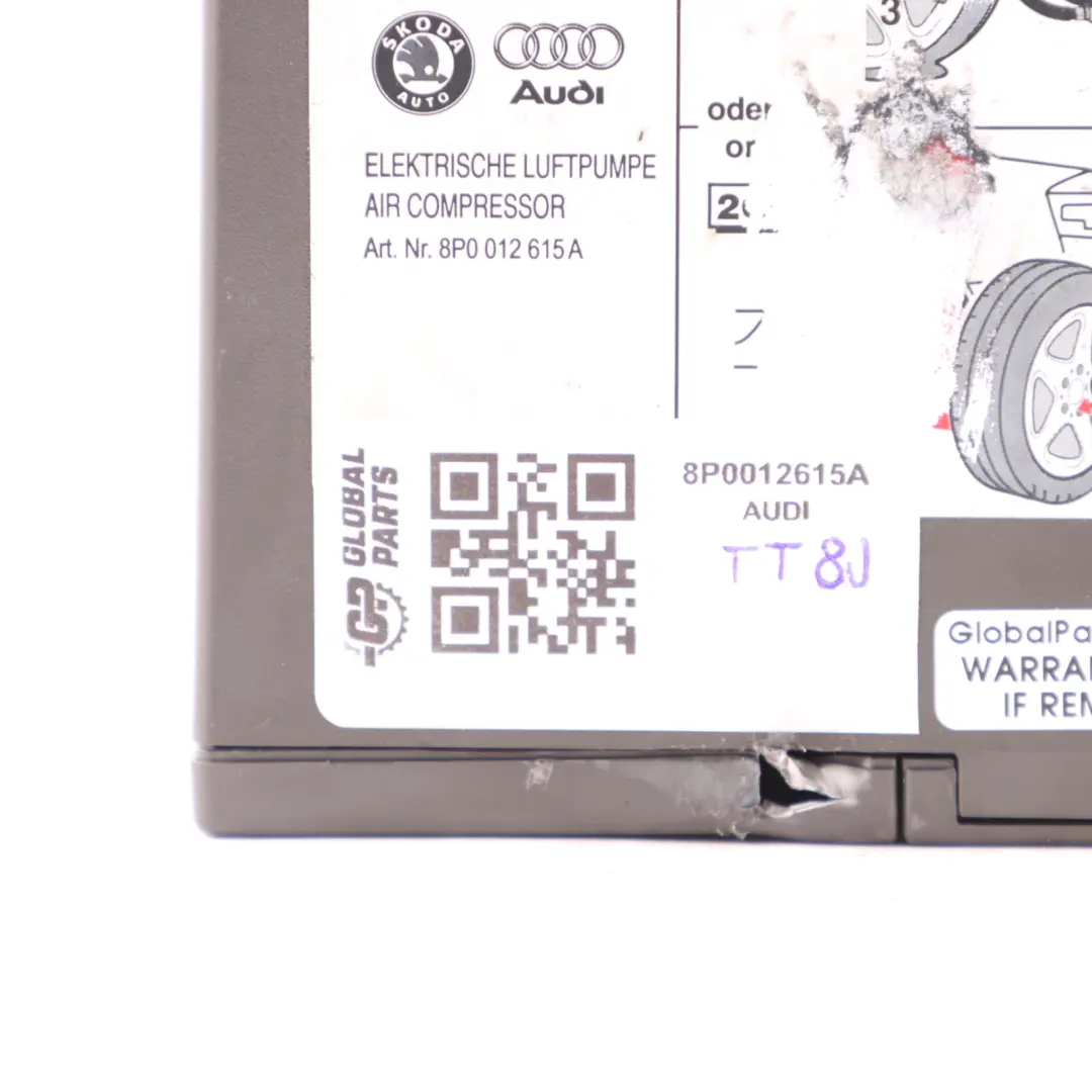Audi TT 8J Tyre Emergency Tool Kit Compressor Boot Trunk Storage - SKU 8P0012615A - Part number 8P0012615A