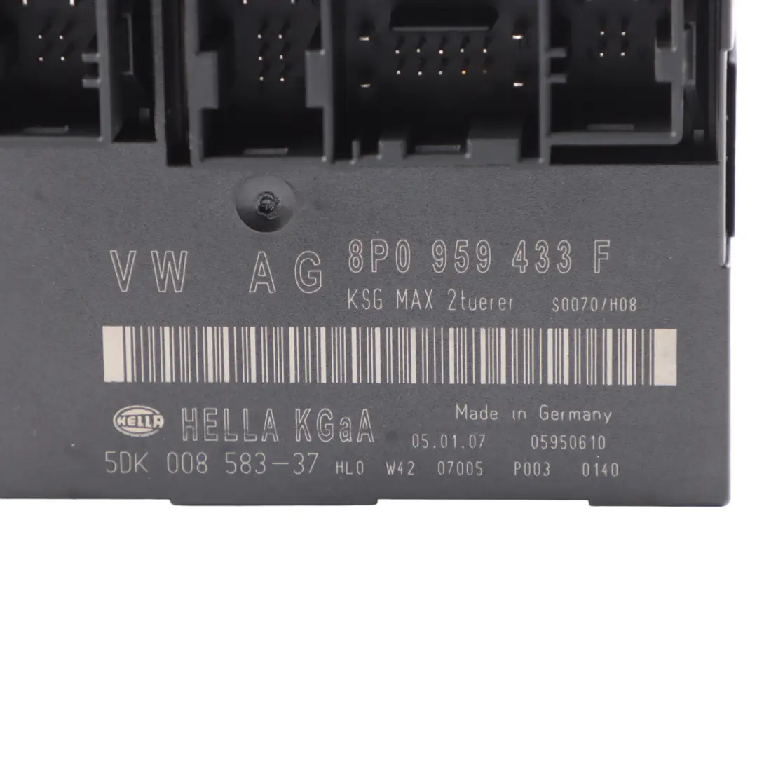 Audi A3 8P Module De Commande De Confort CCM Carte Relais ECU HELLA - SKU 8P0959433F - Numéro de pièce 8P0959433F