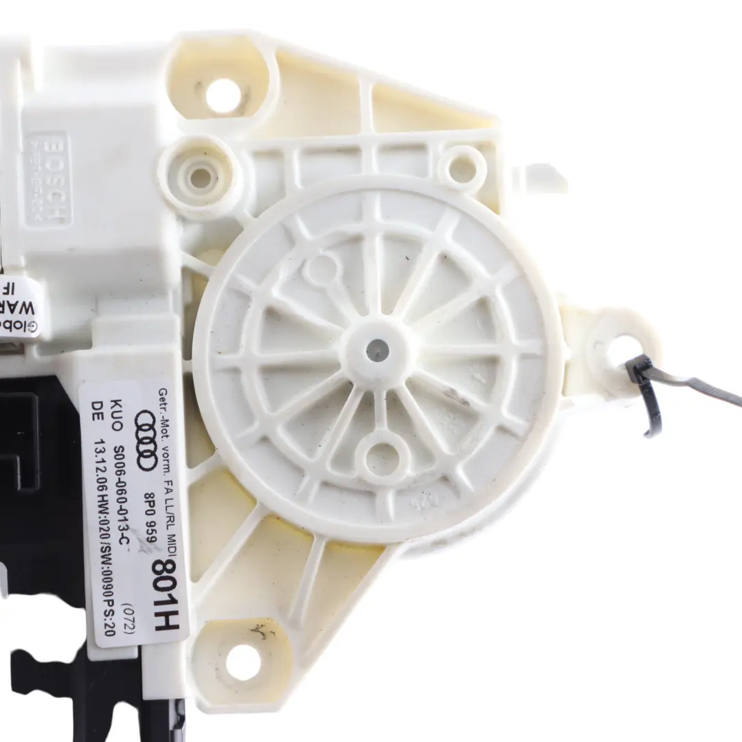 Door Window Lifter Motor Regulator Front Right O/S to Audi A3 8P with Part number 8P0959801H Audi A3 8P Door Window Lifter Motor Regulator Front Right O/S - SKU 8P0959801H - Part number 8P0959801H