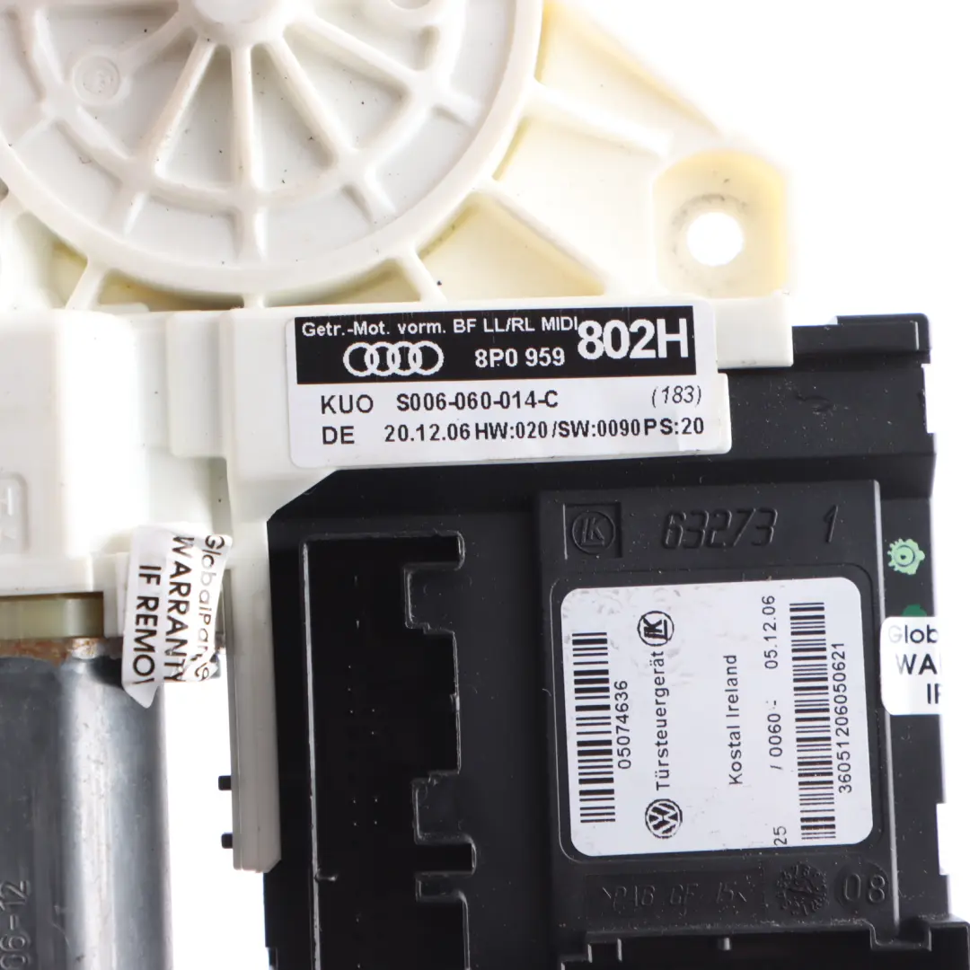 Audi A3 8P Motor Regulador Elevalunas Puerta Delantera Izquierda - SKU 8P0959802H - Número de pieza 8P0959802H