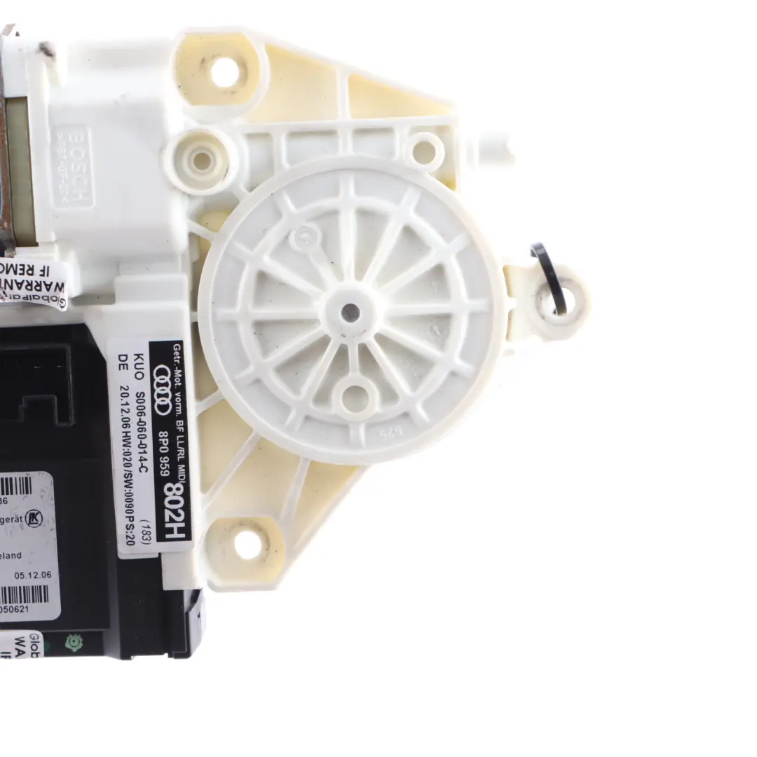 Front Door Window Lifter Regulator Motor Left N/S Audi A3 8P - SKU 8P0959802H - Part number 8P0959802H