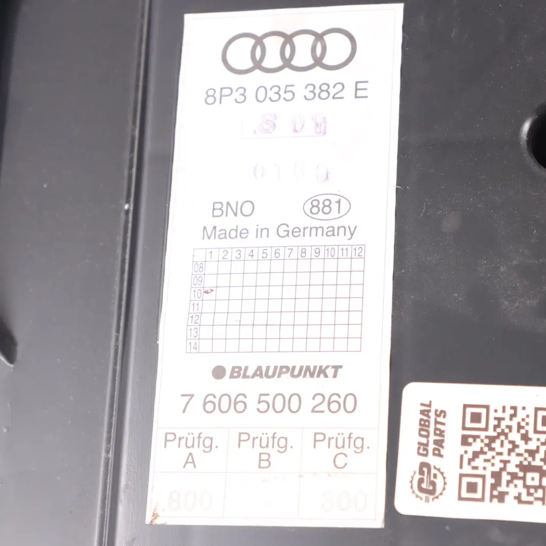 Audi A3 8P Coffre Subwoofer Haut-parleur de basses arrière - SKU 8P3035382E - Numéro de pièce 8P3035382E