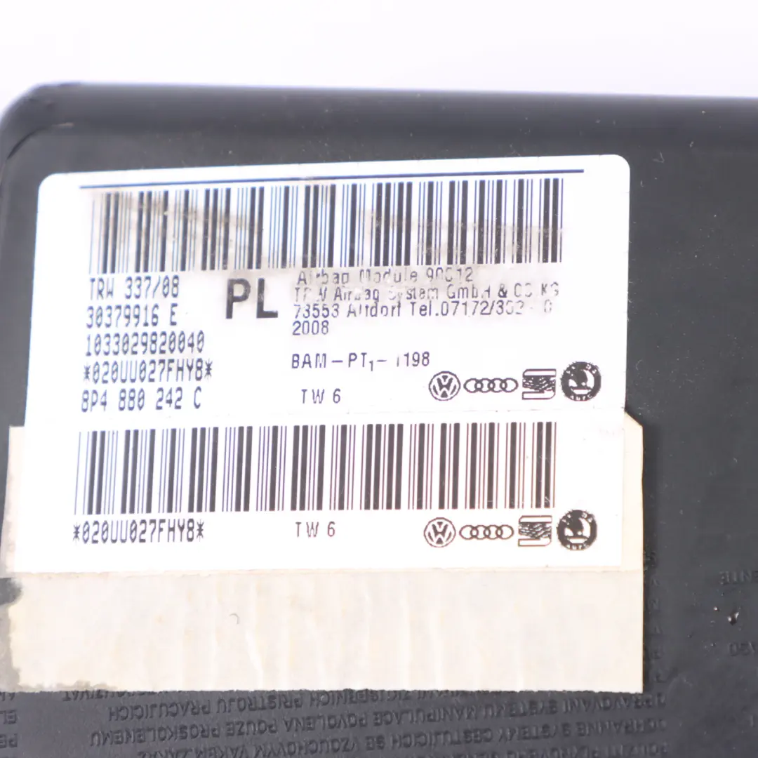 Module Latéral Unité D'air Siège Avant Droit pour Audi A3 8P à propos du numéro de pièce 8P4880242C Audi A3 8P Module Latéral Unité D'air Siège Avant Droit - SKU 8P4880242C - Numéro de pièce 8P4880242C