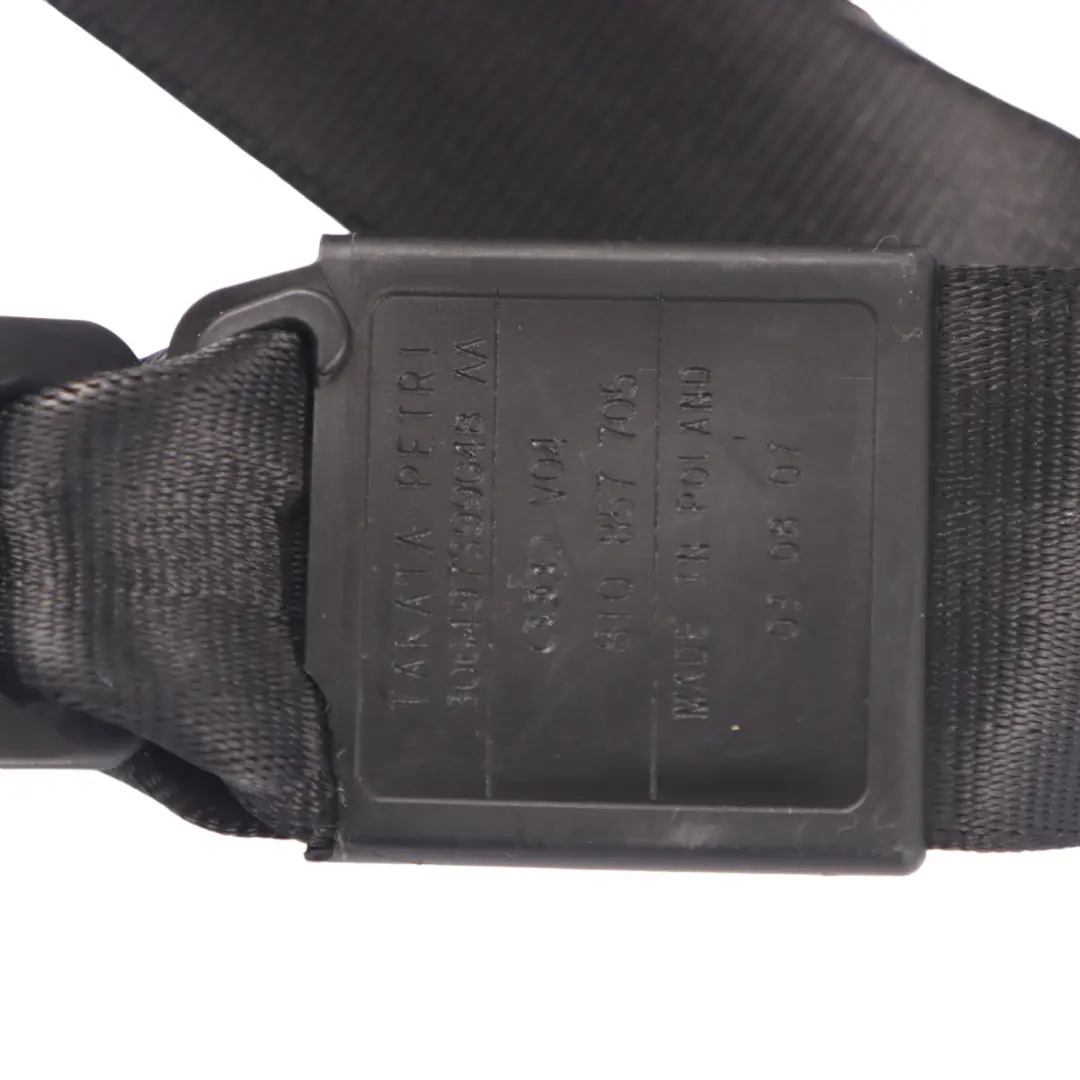 Audi A5 8T Front Seatbelt Left Right N/O/S Seat Belt Black - SKU 8T0857705 - Part number 8T0857705