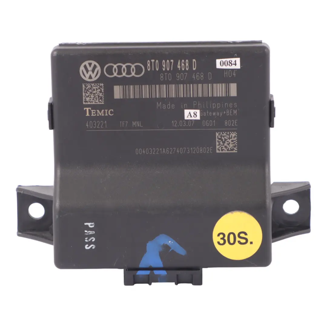 Audi A5 8T Zentrales Gateway Modul ECU Steuergerät Lear 8T0907468D - SKU 8T0907468M - Teilenummer 8T0907468M
