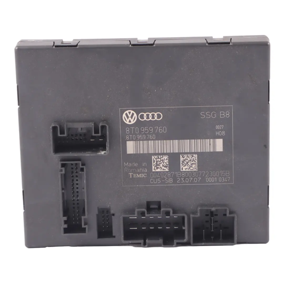 Módulo del Asiento ECU Delantero Izquierdo Derecho para Audi A5 8T con número de pieza 8T0959760 Audi A5 8T Módulo del Asiento ECU Delantero Izquierdo Derecho - SKU 8T0959760 - Número de pieza 8T0959760