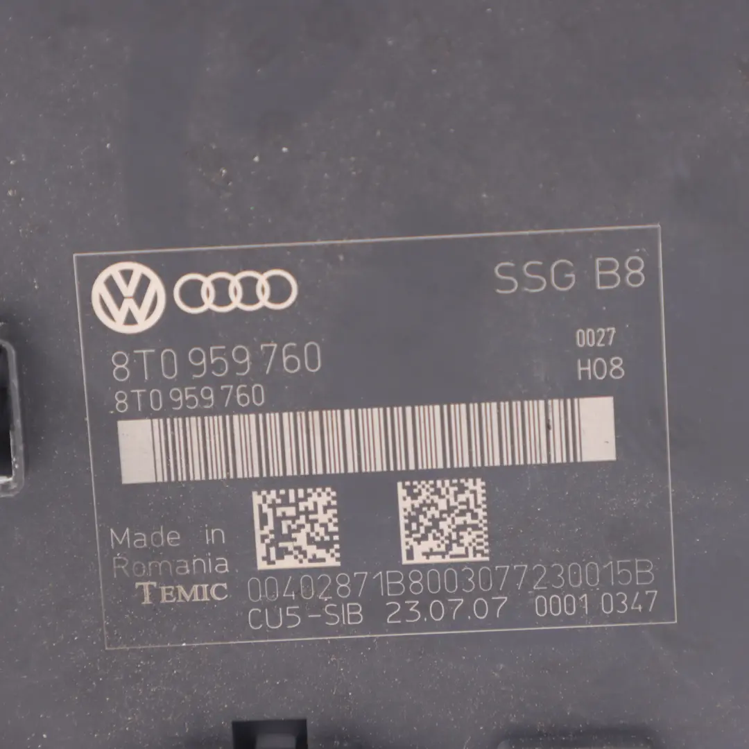 Moduł Komputer Sterownik Fotela Przód Lewy Prawy do Audi A5 8T o numerze 8T0959760 Audi A5 8T Moduł Komputer Sterownik Fotela Przód Lewy Prawy - SKU 8T0959760 - Numer Części 8T0959760