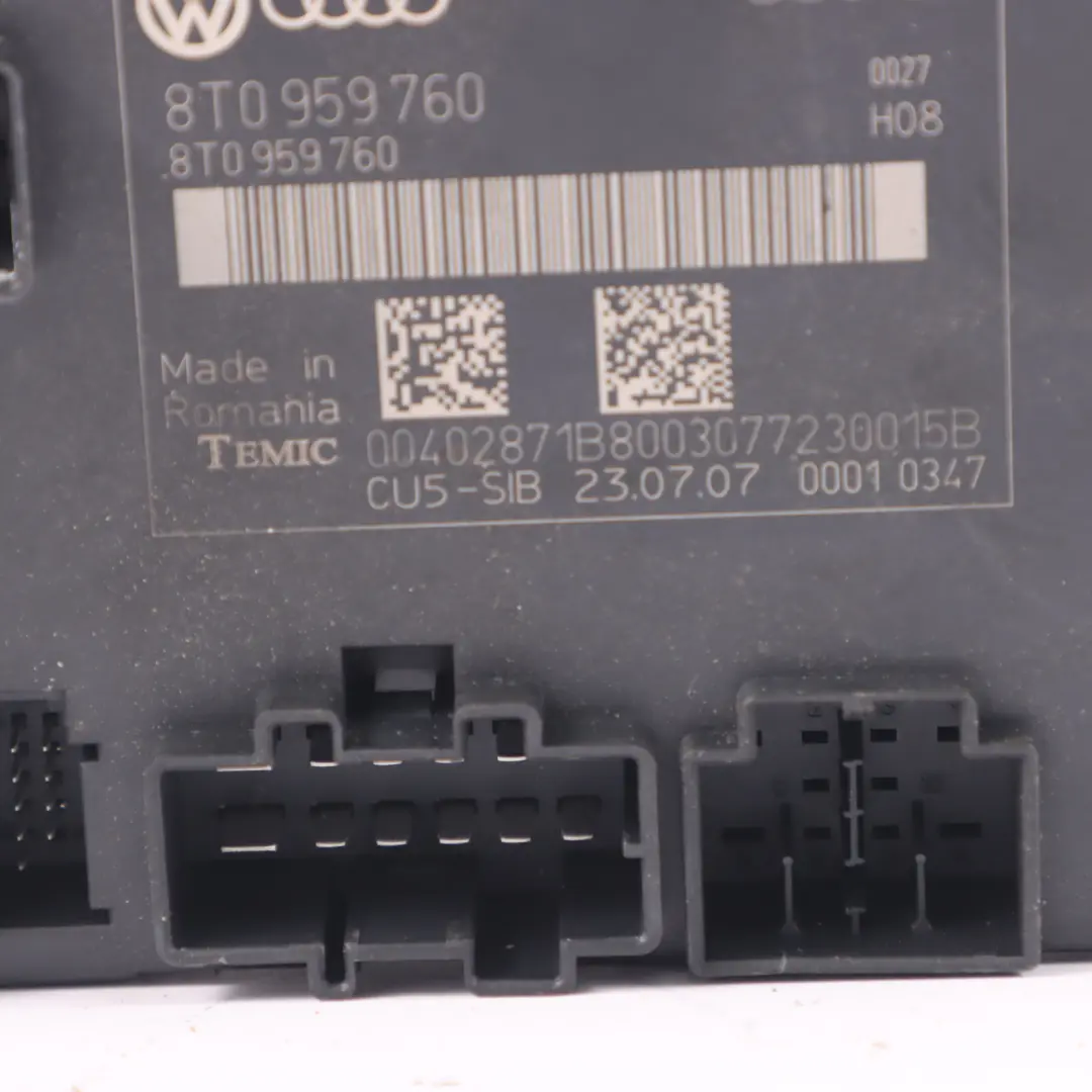 Module Control Unit ECU Front Left Right N/O/S to Audi A5 8T Seat with Part number 8T0959760 Audi A5 8T Seat Module Control Unit ECU Front Left Right N/O/S - SKU 8T0959760 - Part number 8T0959760