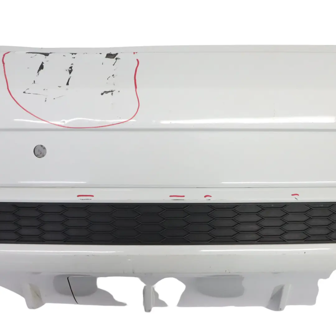 Bumper Trim Panel Covering Glacier White Pearl - S9R to Audi Q3 8U Rear with Part number 8U0807067E Audi Q3 8U Rear Bumper Trim Panel Covering Glacier White Pearl - S9R - SKU 8U0807067E-MGW - Part number 8U0807067E