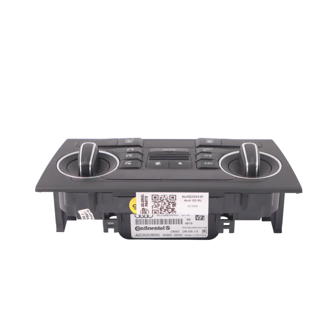 Audi Q3 8U A/C Air Con Heater Climate Control Switch Panel - SKU 8U0820043F - Part number 8U0820043F